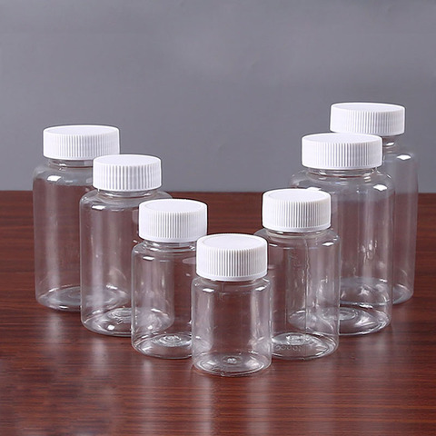 10PCS 15ml/20ml/30ml/100ml Plastic PET Clear Empty Seal Bottles Solid Powder Medicine Pill Vial Container Reagent Packing Bottle ► Photo 1/6