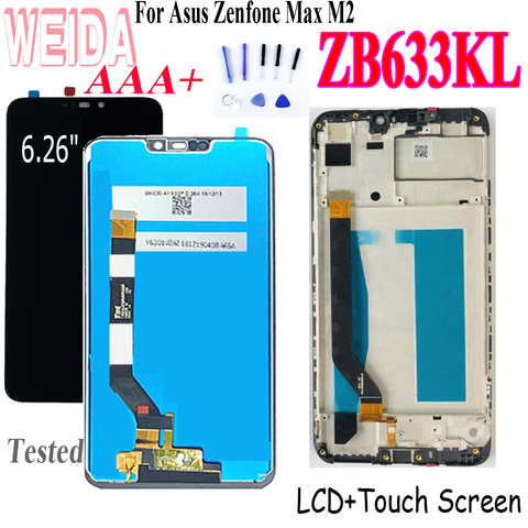 WEIDA Original Lcd For Asus Zenfone Max M2 ZB633KL LCD Display Screen+Touch Panel Digitizer For Asus ZB633KL ZB632KL Lcd X01AD ► Photo 1/6