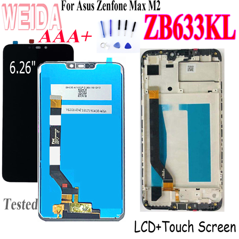 WEIDA Original Lcd For Asus Zenfone Max M2 ZB633KL LCD Display Screen+Touch Panel Digitizer For Asus ZB633KL ZB632KL Lcd X01AD ► Photo 1/6