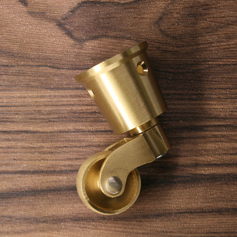 Brass Furniture Caster Brass Gold Cabinet Caster 1.5 inch Table Caster Retro Round Cup Wheels for Furniture ► Photo 1/1
