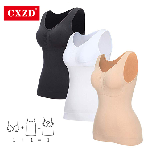 CXZD Plus Size Bra Tank Top Women Body Shaper Removable Shaper Underwear Slimming Vest Corset Shapewear ► Photo 1/6