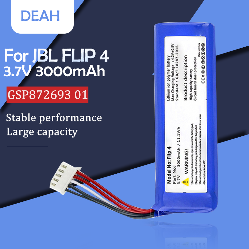 NEW Replacement 3000mAh Li-Po Battery for JBL Flip 4 Part No GSP872693 01 