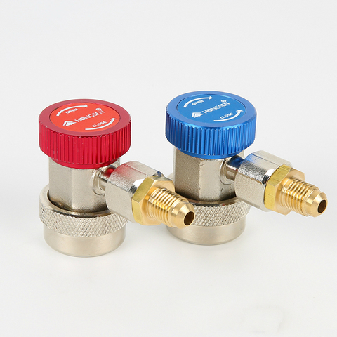 R134A High Low Quick Coupler Connector Adapters Type AC Manifold Gauge Auto Set for A/C Manifold Gauge Brass Adapter 1/4 UK ► Photo 1/4