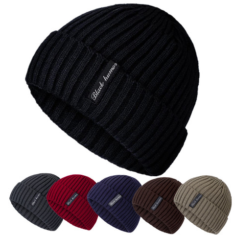 New Unisex Letter Warm Winter Hats Stylish Add Fur Lined Soft Beanie Cap Thick Winter Knitted Hats For Men & Women Dropshipping ► Photo 1/6