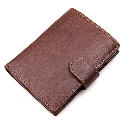 Vintage Cowhide Men Wallet Genuine Leather Clutch Wallet Male Coin Purse Passport Cover Pouch Business Document Case Card Holder ► Photo 1/6