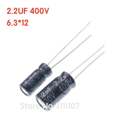 20PCS/LOT 2.2UF 400V 6.3*12  Aluminum electrolytic capacitor Electrolytic Capacitor 400v 2.2uf 100%NEW ► Photo 1/1
