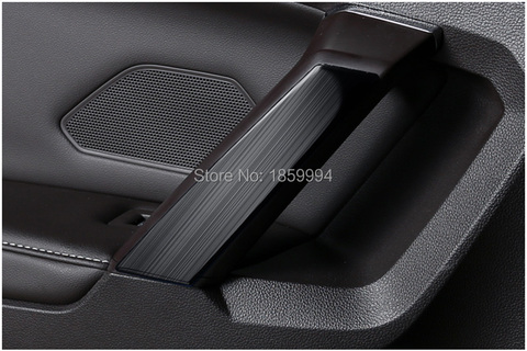 Car Interior door handle column decoration sticker black hairline finish For vw tiguan MK2 2017 2022 ► Photo 1/5