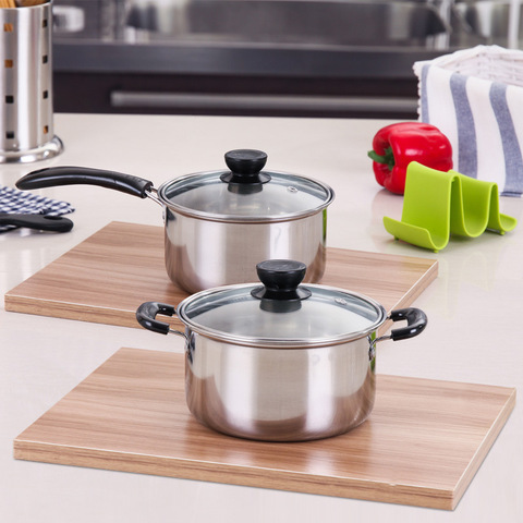 18cm Stainless Steel Pot Double Handle Soup Pot Nonmagnetic Cooking Multi-purpose Cookware Non-stick Pan General Use ► Photo 1/6