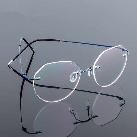 Super Light Frames Rimless Eyeglasses Mens Eyewear Prescription Titanium Alloy Frame  Female Myopia Glasses Unisex ► Photo 1/1