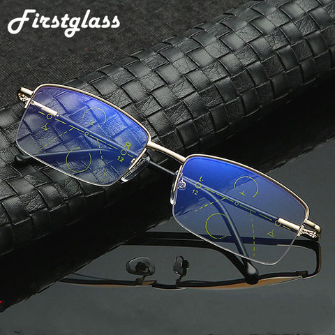 PANDER Alloy Frame Multifocal Progressive Reading Glasses Men Women Anti Blue Light Presbyopia Glasses Ultralight Metal 1.50 4.0 ► Photo 1/6