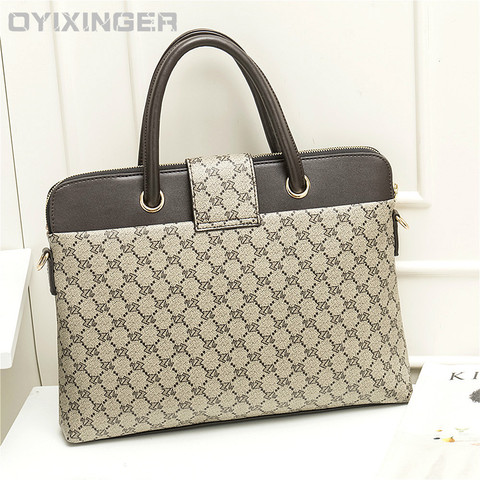 Fashion Women Leather Laptop Briefcases Office Lady Handbags For Woman Business Leather Handbag Notebook Computer Shoulder Bags ► Photo 1/6