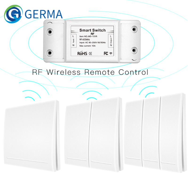 433Mhz RF Wireless Light Switch Receiver 86 Touch Remote Wall Panel Transmitter 
