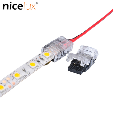 10pcs 2pin LED Strip to Wire Connector for 10mm Single Color IP65 Waterproof SMD 5050 5630 LED Tape Light Connection Conductor ► Photo 1/6