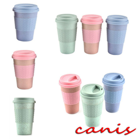 Reusable Bamboo Fibre Ecoffee Cups Eco Friendly Travel Coffee Mugs with Silicone Cup Lid ► Photo 1/6