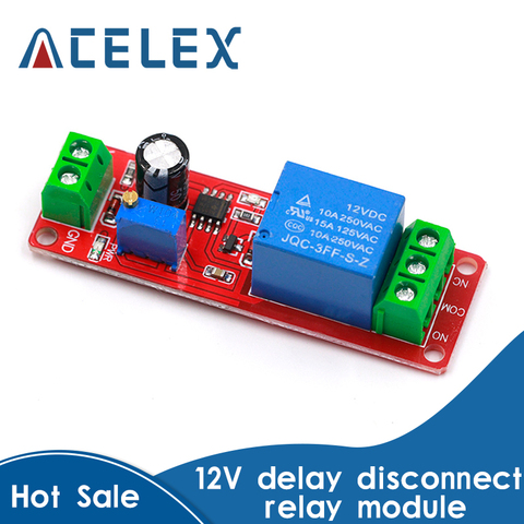 NE555 DK555 Timer Switch Adjustable Disconnect Module Time delay relay Module DC 12V Delay relay shield 0~10S ► Photo 1/6