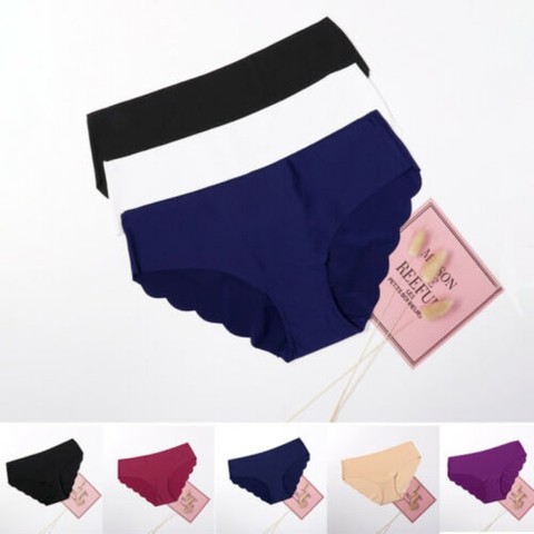 3 Pcs Set Summer Ice Silk Women Panties Seamless Underwear Briefs Underpants Sexy Lingerie G String Hipster Intimates ► Photo 1/6