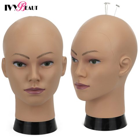 Female Big Size Bald Mannequin Training Head 22inch Without Hair Cosmetology Practice Manikin Head For Hair Styling Wigs Making ► Photo 1/6