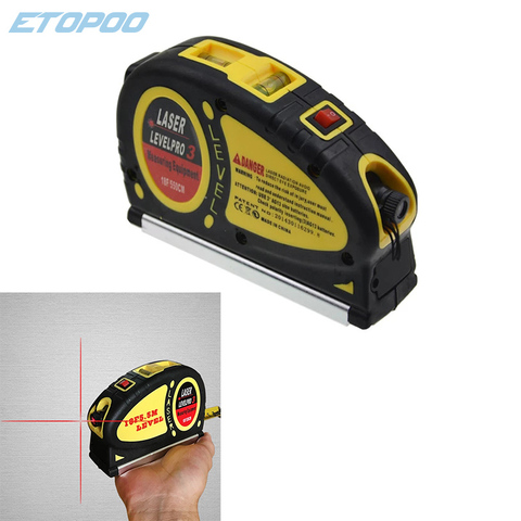 Upgrade Multipurpose laser level line lasers Horizon Vertical Measure Tape Aligner Bubbles Ruler Measuring diagnostic-tool ► Photo 1/6