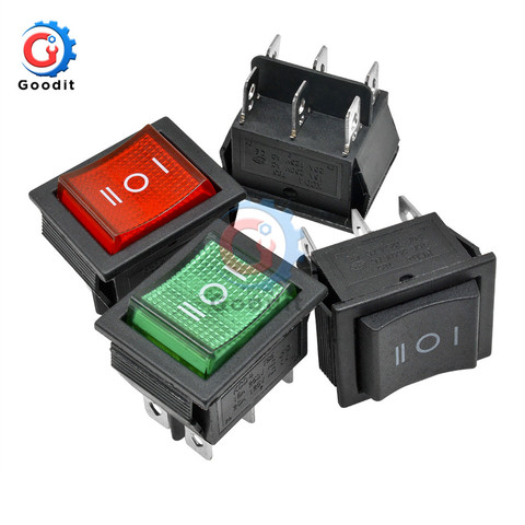 KCD4 Rocker Switch Button ON-OFF-ON 3 Position 6 Pins Electrical Equipment With Light Power Switch 16A 250VAC 250V AC ► Photo 1/6