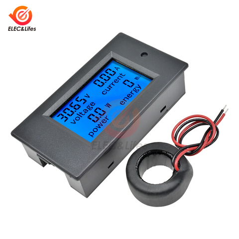 AC 80V-260V 100A 50A 20A Digital Voltmeter Ammeter Wattmeter Power Energy Meter 12V AMP Volt Tester Detector DC 6.5-100V CT Coil ► Photo 1/6