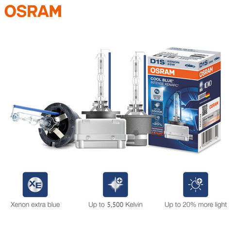 OSRAM D1S D2S D3S D4S CBI Xenon HID Cool Blue Intense 12V 35W Car Xenon Headlight 5500K Extra Blue White Light, 1x ► Photo 1/6