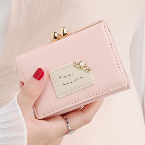 Women Wallets Female Short Design Fashion Three Fold Purse Simple Cute Student Clutch Card Holder Coin Purse ► Photo 1/6