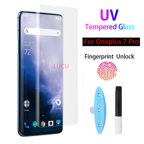 6D Nano Liquid UV Glue Glass For OnePlus 7 Pro Tempered Glass Screen Protector For OnePlus 7T Pro Full Coverage Protective Film ► Photo 1/6