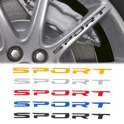4x Creative Racing SPORT Cars Rims Wheel Reflective Vinyl Decal Sticker Graphic