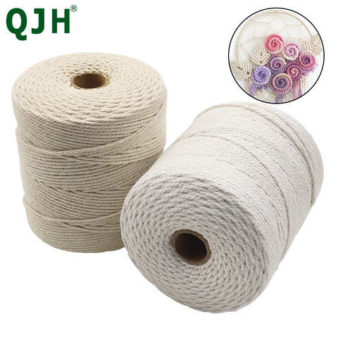 2mmx 340m Natural Beige Soft Cotton Cord Rope Craft Macrame Artisan String DIY Handmade Tying Thread Cord Rope ► Photo 1/6