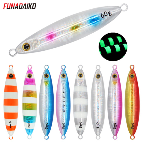 FUNADAIKO Shore Cast Jigs Metal Slow Jig Cast jig 30g 40g 60g Artificial Bait Shore Fishing Sea Bass lead Metal lure Angler ► Photo 1/6