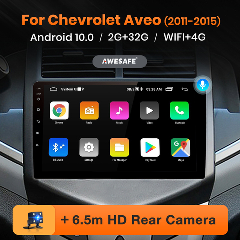 AWESAFE for Chevrolet Aveo 2 Sonic T300 2011-2015 Car Radio Multimedia video player GPS No 2 din 2din DVD Android 10 2GB+32GB ► Photo 1/6