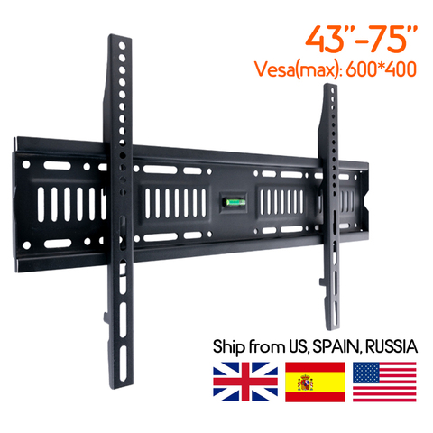 BEISHI Black Cold-rolled Steel Fixed TV Wall Mount Bracket Hold on 26''-75'' Load up to 70kg TV Bracket VESA 100*100-600*400 ► Photo 1/6