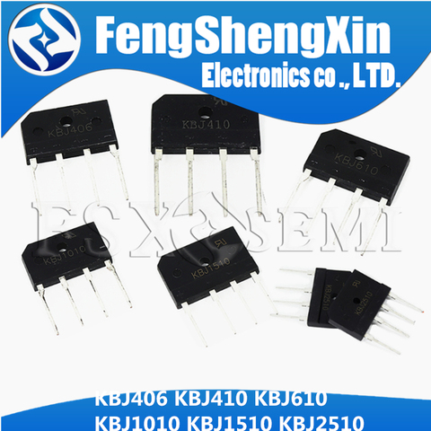 5pcs KBJ406 KBJ410 KBJ610  KBJ1010 KBJ1510 KBJ2510 DIP-4 Brigde rectifier ► Photo 1/6