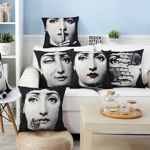 Nordic Retro Style Cushion Cover Linen Sofa Pillowcase 45X45cm Living Room Home Decoration ► Photo 1/6