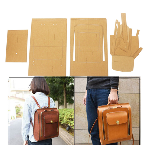 36x33x13cm Big Size DIY Leather Craft Bag Sewing Pattern 500gsm Height Weight Kraft Paper Cardboard Hollowed Template Set ► Photo 1/5