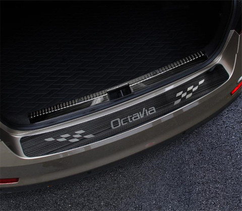 Car styling for Skoda Octavia A7 2015-2022 Sedan Rear Door Bumper Protector sill plate/  Trunk Tread Plate Trim ► Photo 1/5