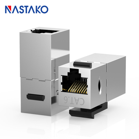 Cat6 Keystone Jack Metal shielded CAT6 pass through network module Coupler RJ45 connector socket Cable adapter Keystone extender ► Photo 1/6