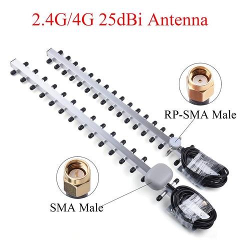 4G/2.4G WiFi Antenna 25dBi RP-SMA/SMA Male Outdoor Wireless Yagi Antenna For Router Booster Amplifier Modem 1.5m/4.92ft ► Photo 1/6