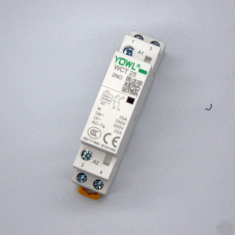 WCT-25A       2P 16A/20A/25A 220V/230V 50/60HZ din rail household ac contactor Wanlian Genuine ► Photo 1/4