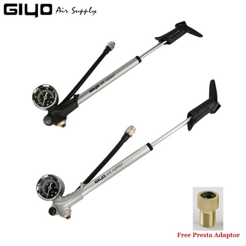 Giyo 300psi MTB Shock Fork Pump Schrader Valve Bicycle Tire Mini Air Inflator Cycling Portable Fork Rear Suspension Hand Pump ► Photo 1/6