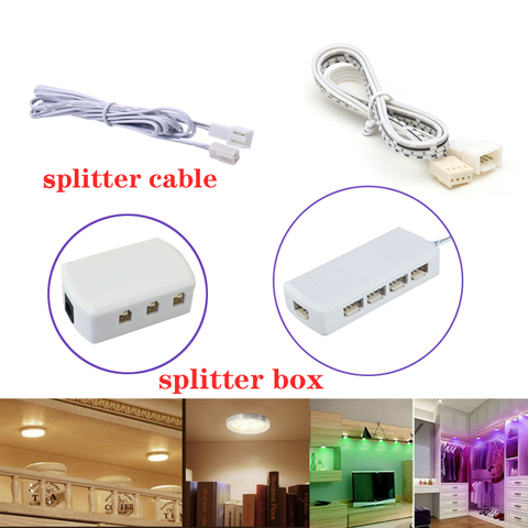 150cm 2pin/4pin Extendable Cables Splitter Box for Single Color / RGB LED Under Cabinet Lighting Kitchen Counter Furniture Lamp ► Photo 1/6