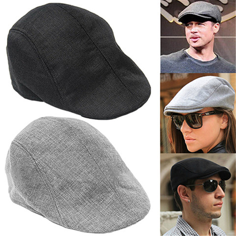 2022 Autumn Beret Caps Men Women Vintage News Boy Cap Cabbie Gatsby Linen Outdoor Hats Brand Sun Hat Unisex Duckbill Caps Linen ► Photo 1/6