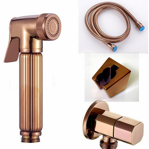 Rose Gold brass Bidet Sprayer hand held toilet bidet spray shattaf set copper bathroom toilet shower head jet set BD040 ► Photo 1/1