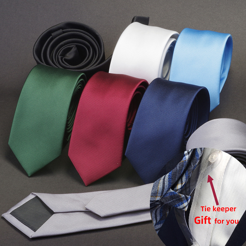 GUSLESON Men Solid Navy Blue Classic Ties for Bridegroom Green Color 6cm Slim Neck Ties for Wedding Tie Skinny Groom Tie for Men ► Photo 1/6