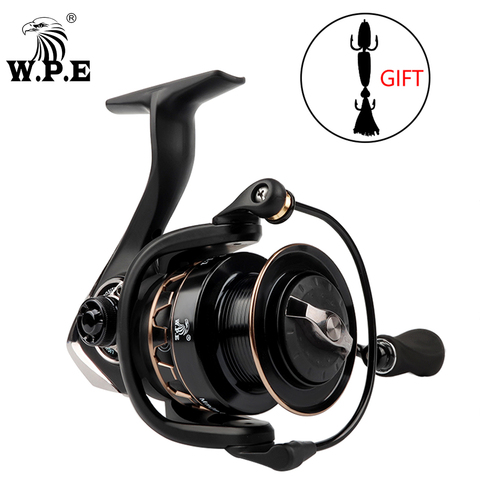 W.P.E TSD Fishing Reel 5.1:1 Spinning Reel 2000/2500/3000/3500 6+1BBs 5KG  Max Drag Power Carp Fishing Tackle with a Free MANDULA