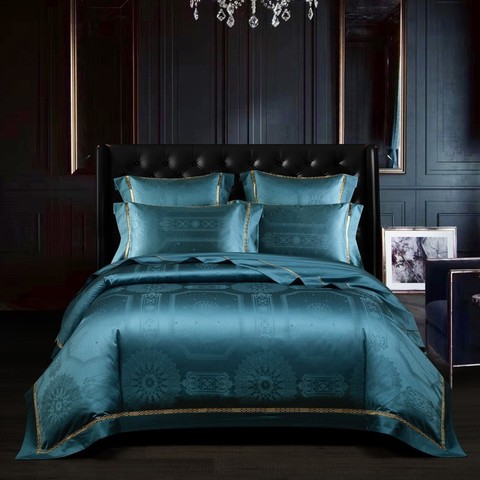 1200TC Egyptian Cotton Premium Luxury Bedding Set Soft Silky 4Pcs Grey King Queen size Duvet cover Bed Sheet set Pillowcases ► Photo 1/6