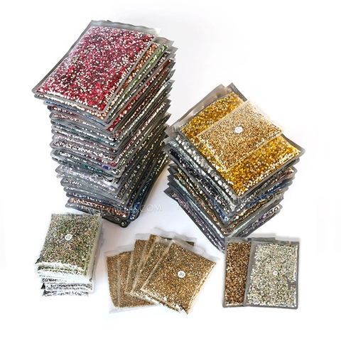 Big package bulk wholesale ss3-ss20 14400pcs Non Hot Fix Rhinestones flat back crystal strass glitters stone for 3D nail garment ► Photo 1/6