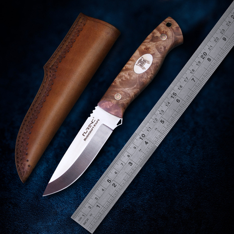 TURENZ- Full Tang DC53 Steel Hunting Knife Wooden Handle Fixed Blade Knives Camping Knives Outdoor Survival Equipment Tools ► Photo 1/6