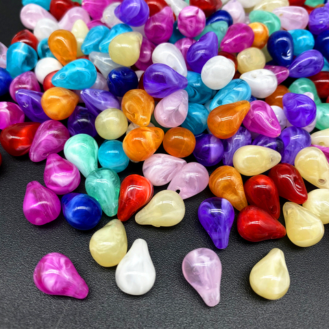 30pcs 8x13mm Teardrop-Shaped Beads Imitation Natural Stone Acrylic Beads Clouds Effect Beads For Jewelry Makeing DIY Accessory ► Photo 1/5