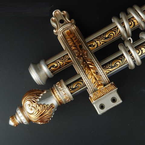 2022 New Design Exrea-Thick Aluminum Alloy Curtain Poles Accessories Fashion Series Single Double Curtain Rods ► Photo 1/4